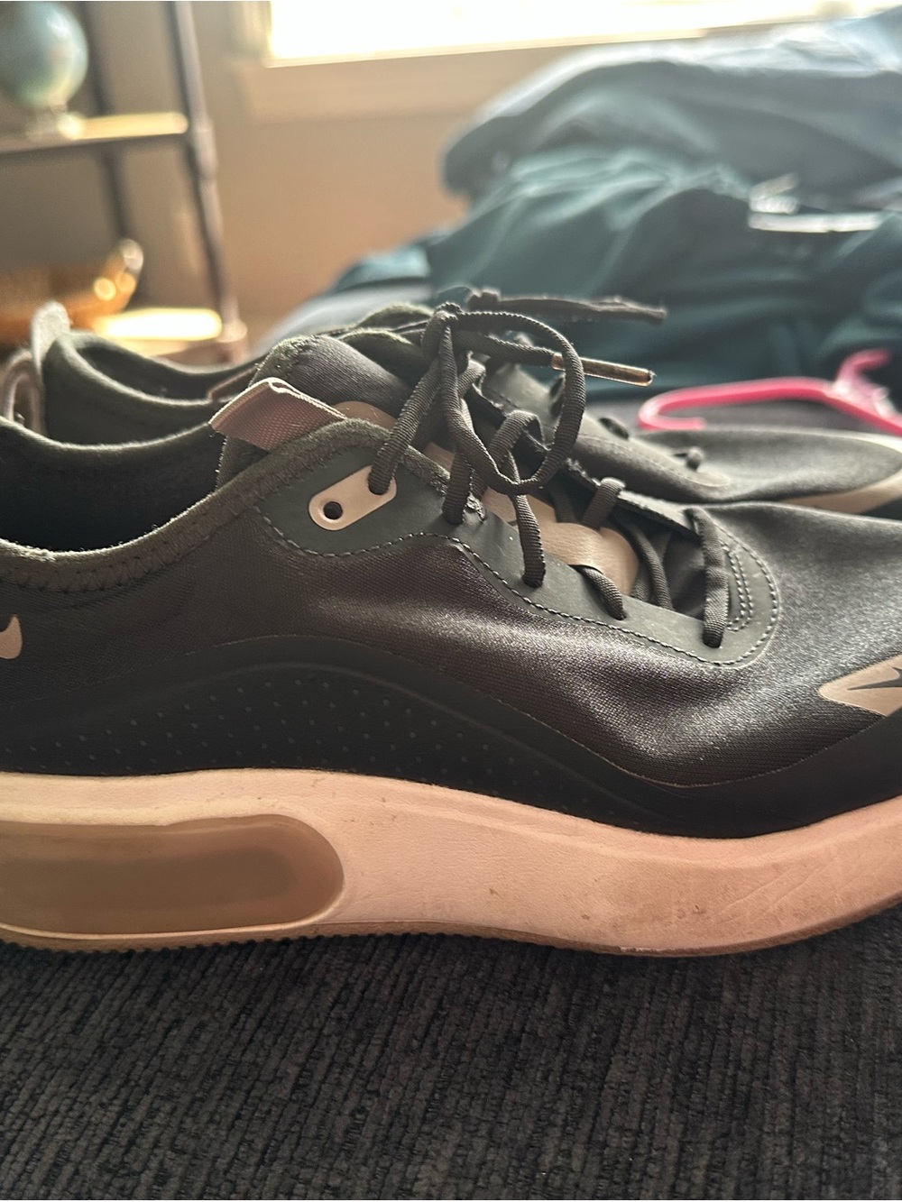Women's Black Athletic Sneakers with White Sole